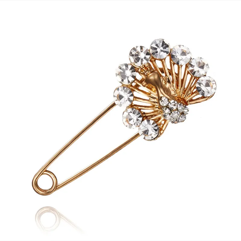 Mixed Style Rhinestone Safety Pin Brooches