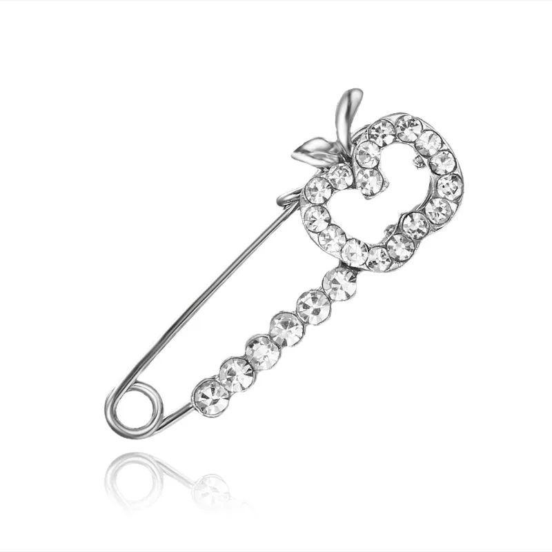 Mixed Style Rhinestone Safety Pin Brooches