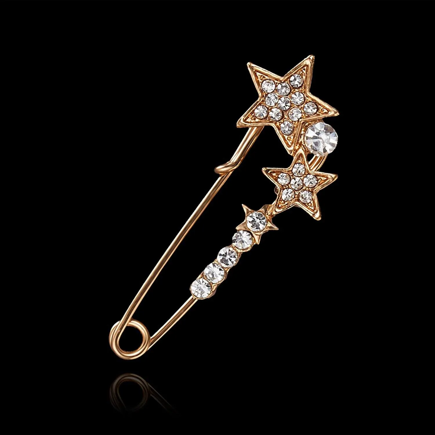 Mixed Style Rhinestone Safety Pin Brooches