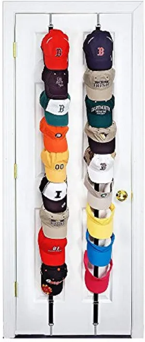 modern Hat Rack for Baseball Caps | Over Door Organizer | Baseball Cap Organizer | Hat Hangers for closet | Hat Organizer For Wall | Black