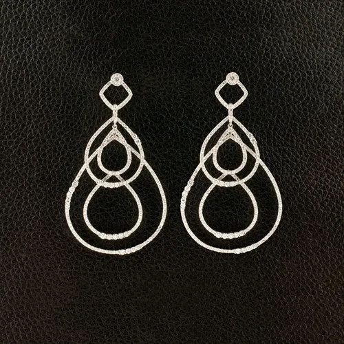 Multi-drop Design Diamond Earrings