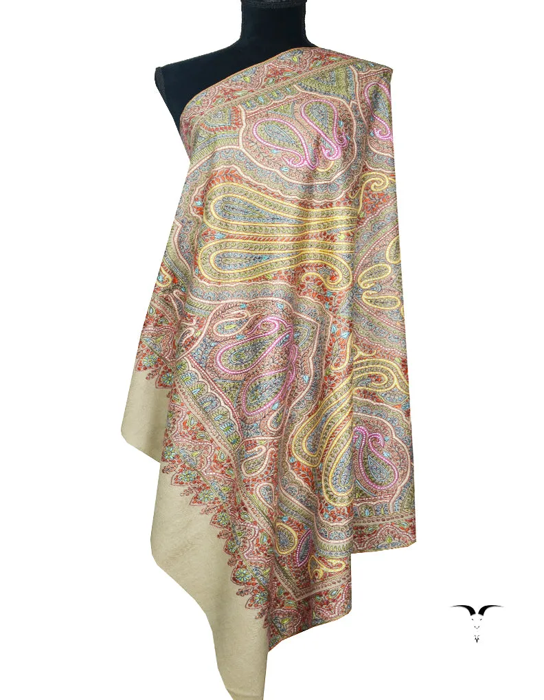 natural jamma embroidery pashmina shawl 8305