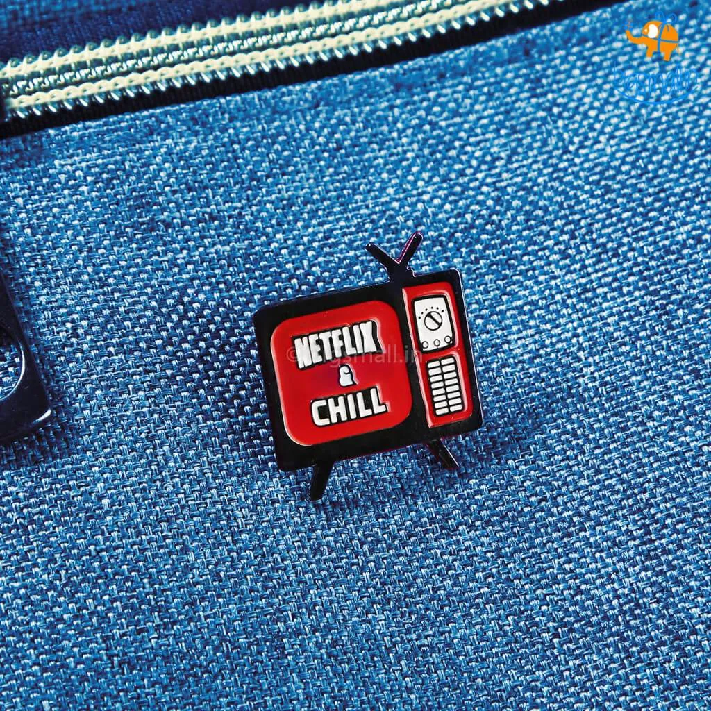 Netflix & Chill Metallic Lapel Pin