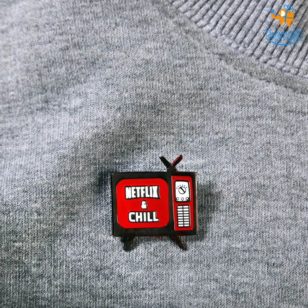 Netflix & Chill Metallic Lapel Pin