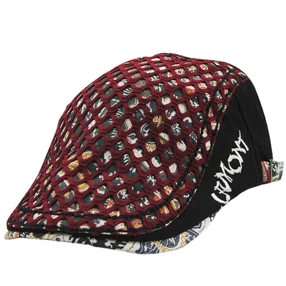 NEWBLOM Graffiti Lace Hats Women's Cotton Beret British Retro Artist Hat