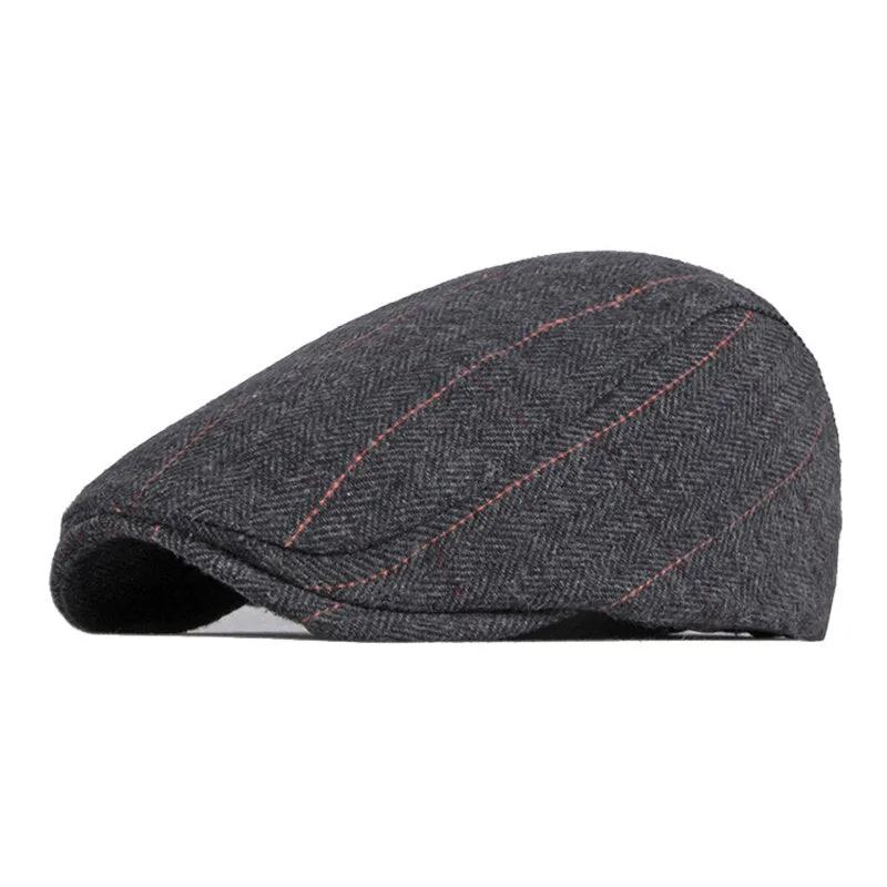 NEWBLOM Vintage Striped Beret Men Women Caps