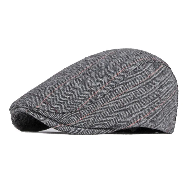 NEWBLOM Vintage Striped Beret Men Women Caps