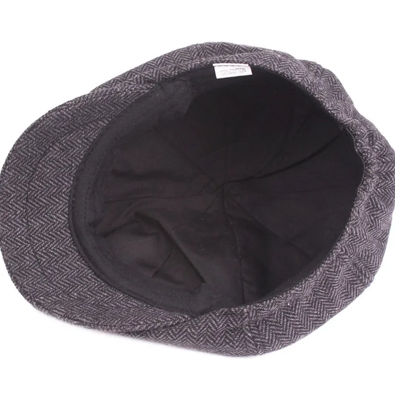 NEWBLOM Vintage Women Flat Brim Adjustable Beret Newsboy Hats