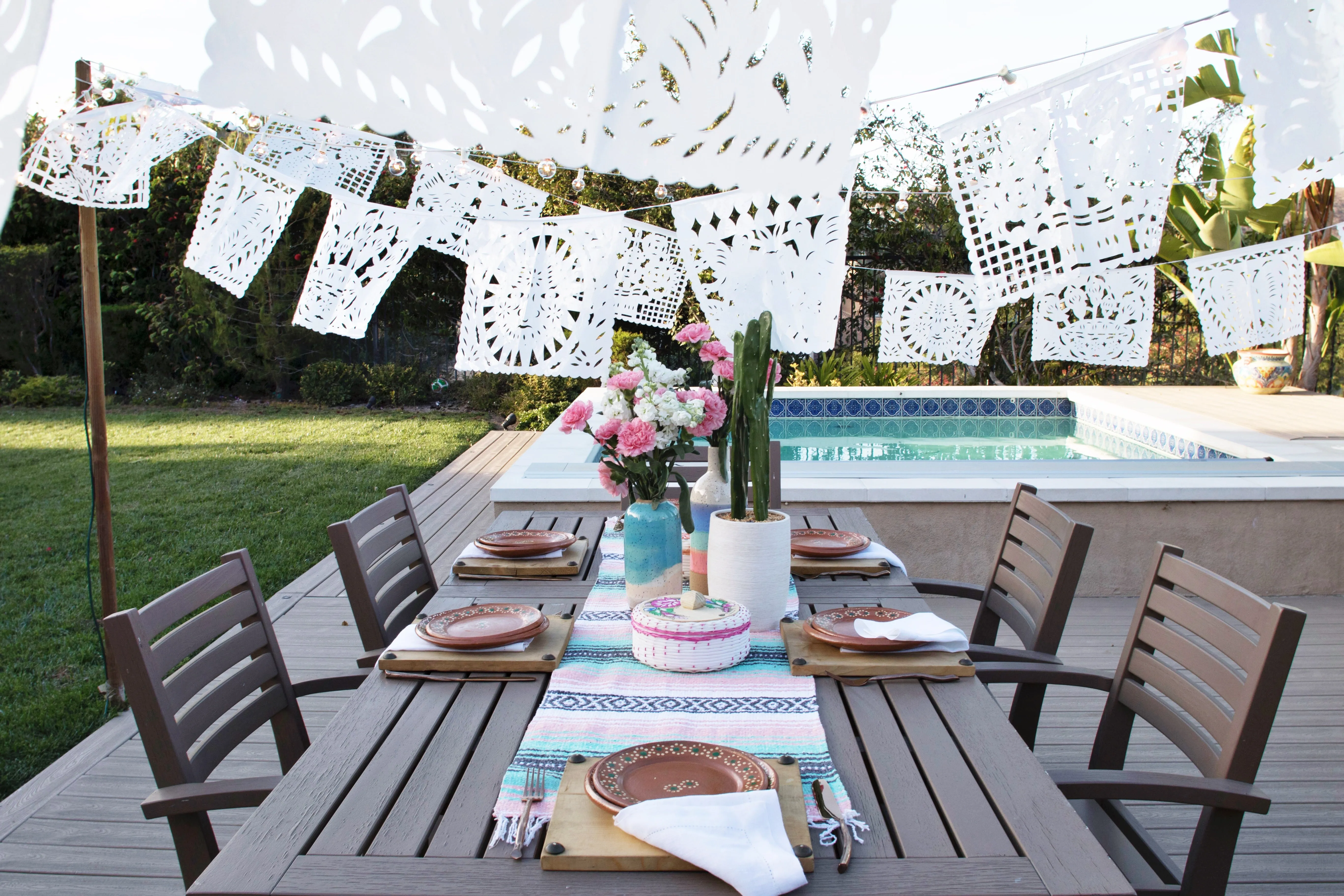 Papel Picado Banners white, 5 pack Large WHOLESALE