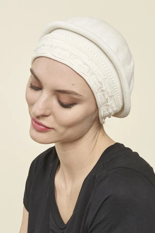 *Parkhurst Cotton Knit Pointelle Beret Topper Style#30014