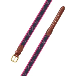 Pink Lacrosse Motif Children's Belt