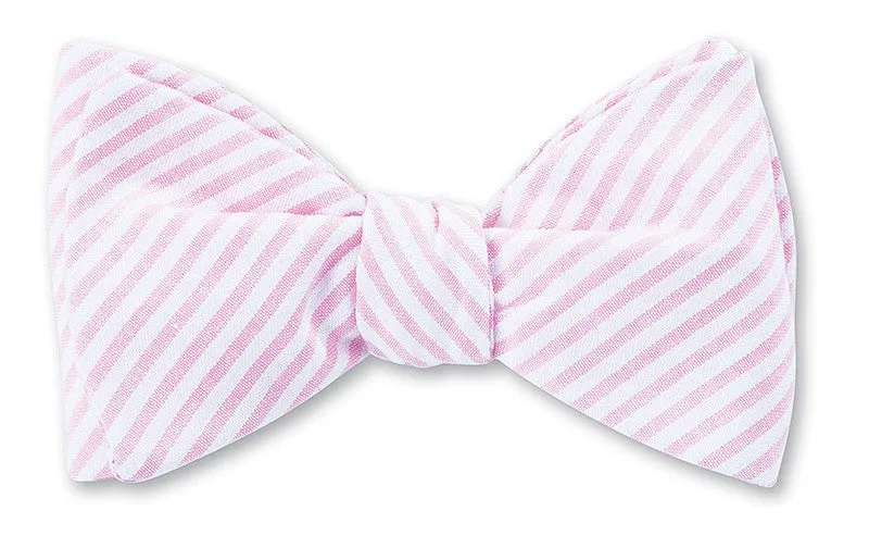 Pink Seersucker Bow Tie - B3395