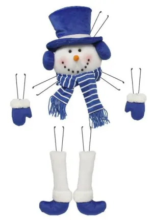 Plush Snowman Wreath Decor Kit: Blue