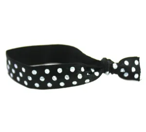 Polka Dots Black White Hair Tie (SKU 6010)