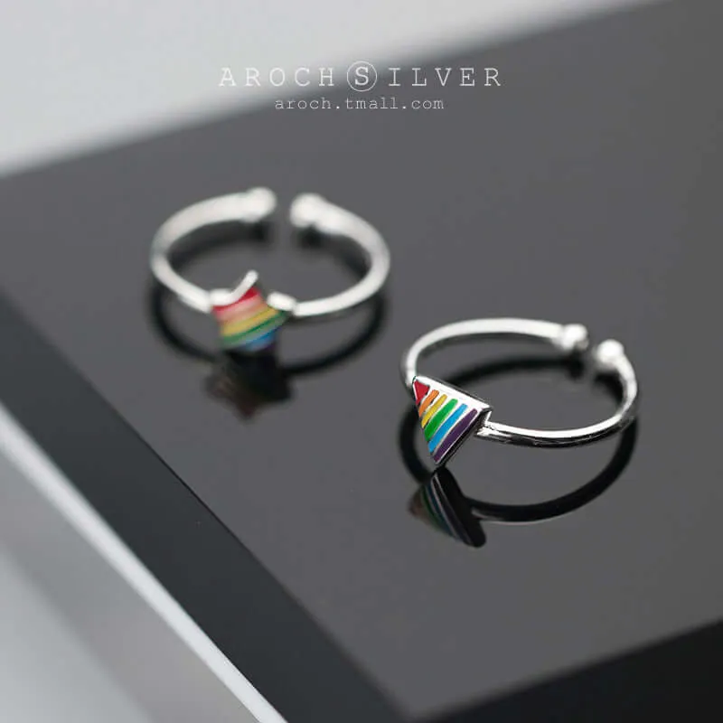 Pride Triangle and Star Rings (Adjustable Rings)