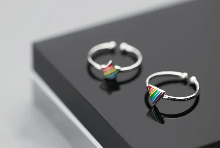 Pride Triangle and Star Rings (Adjustable Rings)