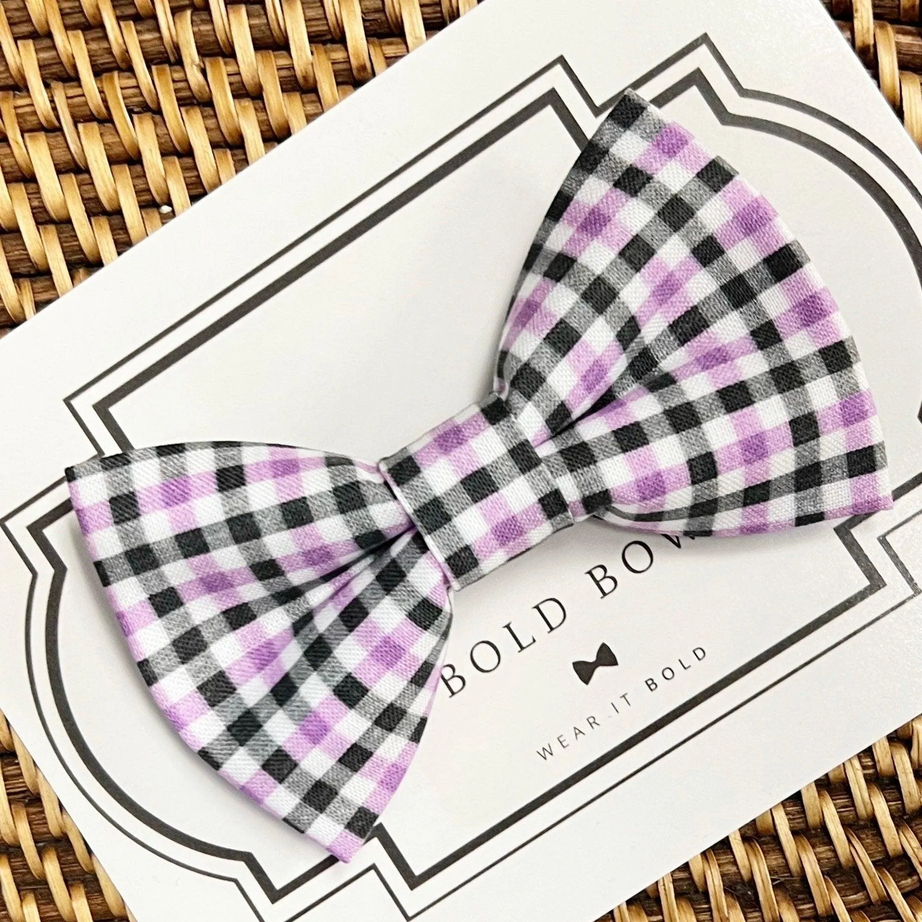 Purple and Black Halloween Plaid Bow Tie