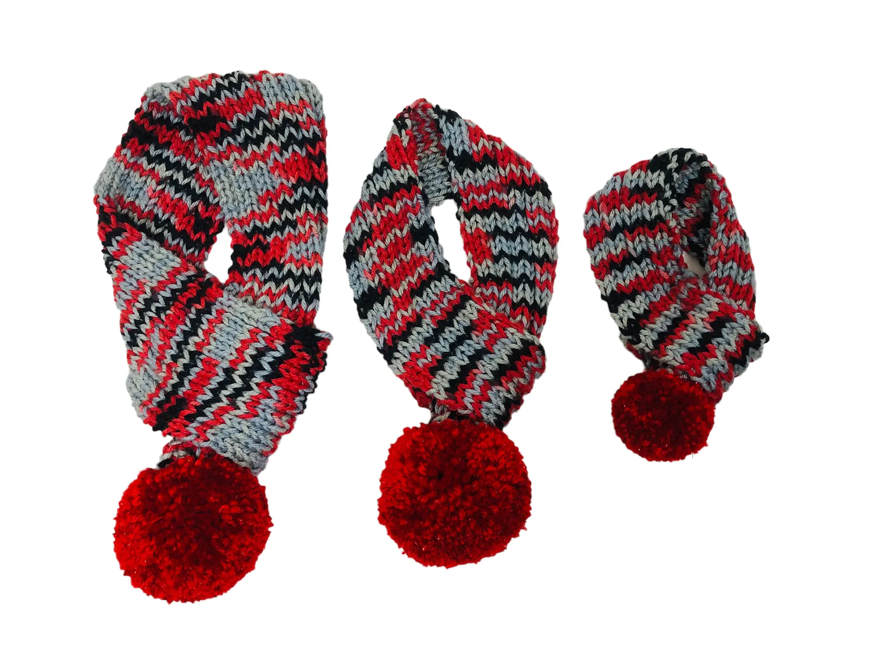 Red Camo Pompom Scarf