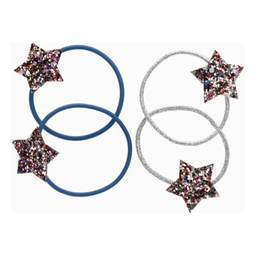 Rex London Children's- Glitter Star Hair Bands (Set of 4) - Fairies in the Garden