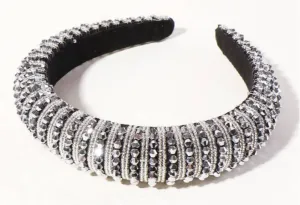 RHINESTONE DECOR HEADBANDS - SILVER