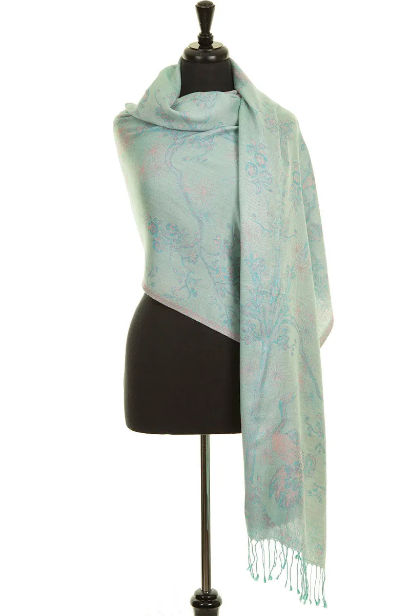 Shawl in Pale Cyan