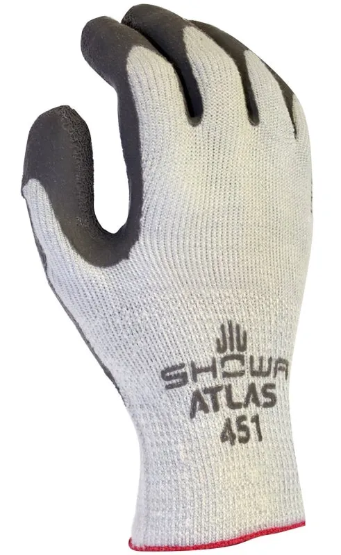 Showa ThermaFit 451XL-10.RT Work Gloves, Unisex, XL, 10 in L, Knit Wrist Cuff, Rubber, Dark Gray :PR: QUANTITY: 1