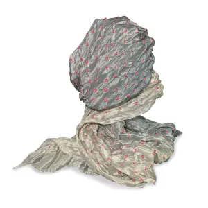 Soft Greens- Bandhani Silk Scarf From Rajasthan