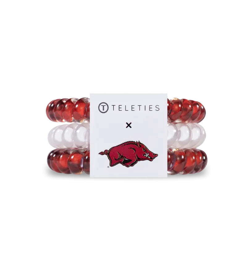 Teleties Hair Tie - Small Band Pack of 3 - University of Arkansas