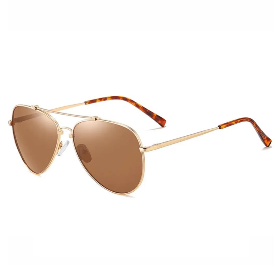 Unisex Polarized Aviators with Brow Bar Sunglasses Echo