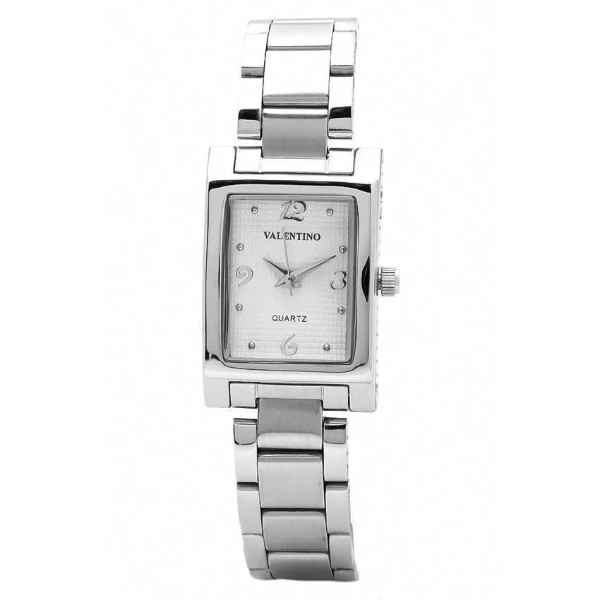 Valentino 20121783-SILVER - WHITE NUMBER SHEEN IP WHITE STYLE STAINLESS BAND STRAP Watch for Women