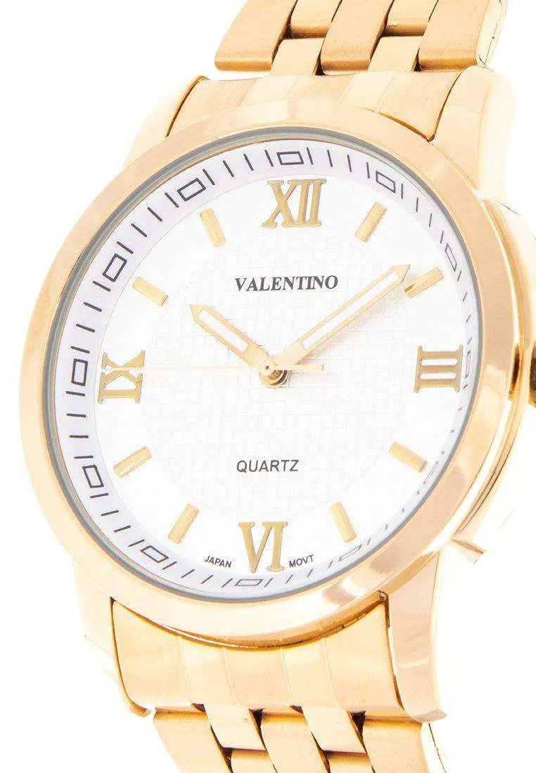 Valentino 20122122-SILVER DIAL Gold Stainless Steel Band Watch for Men