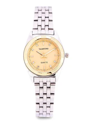 Valentino 20122250-GOLD DIAL Silver Watch for Women