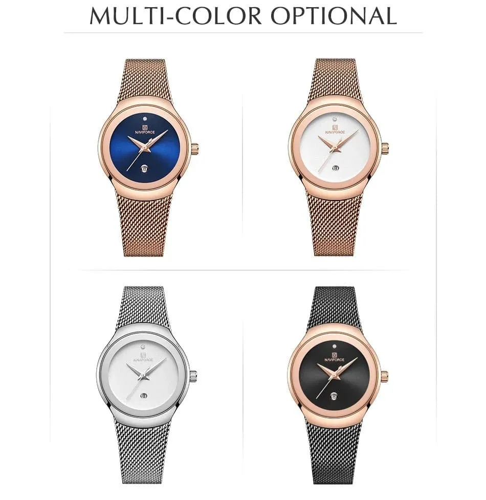 Women Simple Quartz Watch - NAVIFORCE, Water Resistant, Fashion & Casual