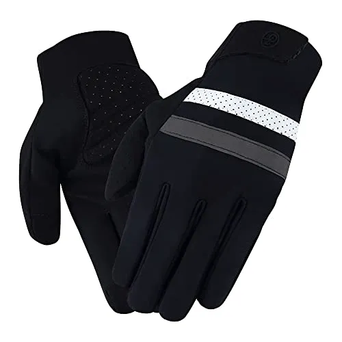 YKYW MTB Road Cycling Thermal Fleece Full Finger Gloves Windproof Waterproof Absorbing Anti-Slip XRD Technology Shockproof Reflective